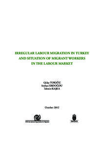 IRREGULAR LABOUR MIGRATION IN TURKEY AND SITUATION OF MIGRANT WORKERS IN THE LABOUR MARKET Gülay TOKSÖZ Seyhan ERDOĞDU