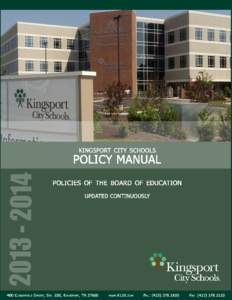 Kingsport City Schools 1 - SCHOOL BOARD OPERATIONS Descriptor Code Policy Title