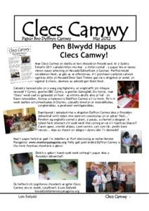 Clecs Camwy  Papur Bro Dyffryn Camwy Mai 2012