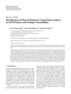 Identification of Clinical Phenotypes Using Cluster Analyses in COPD Patients with Multiple Comorbidities