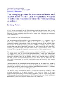 The changing pattern in international trade and capital flows of the Gulf Cooperation Council countries in comparison with oth