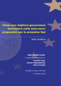 Verso una migliore governance economica nella zona euro: preparativi per le prossime fasi Nota analitica  Jean Claude Junker