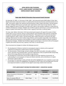 Georgia Department of Labor / United States Department of Labor / Minnesota Department of Employment and Economic Development / Workforce development / Oregon Employment Department / Iowa Workforce Development / Workforce Innovation in Regional Economic Development / Wall Street West / State governments of the United States / Employment / Green job