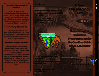 OPLA-PRP requires that paleontological resources collected under a permit remain United States property and must be preserved for the public in an approved repository, to be made available for scientific
