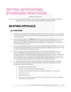 WFTDA Officiating Standard Practices