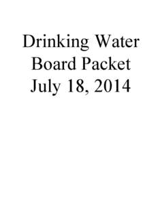 Drinking Water Board Packet July 18, 2014 Agenda