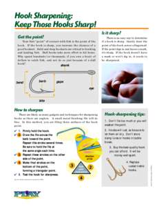 Hook Sharpening: Keep Those Hooks Sharp! Is it sharp? Get the point? Your first “point” of contact with fish is the point of the