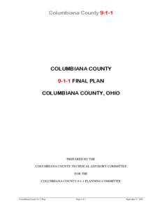 Columbiana County[removed]COLUMBIANA COUNTY[removed]FINAL PLAN COLUMBIANA COUNTY, OHIO