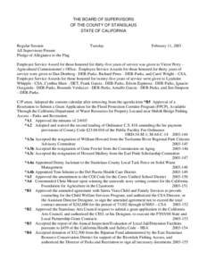 February 11, [removed]Board of Supervisors Minutes