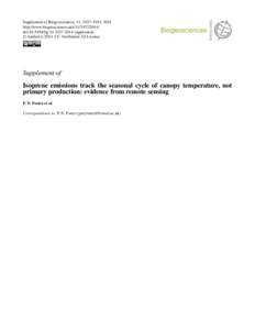Supplement of Biogeosciences, 11, 3437–3451, 2014 http://www.biogeosciences.netdoi:bgsupplement © Author(sCC Attribution 3.0 License.  Supplement of