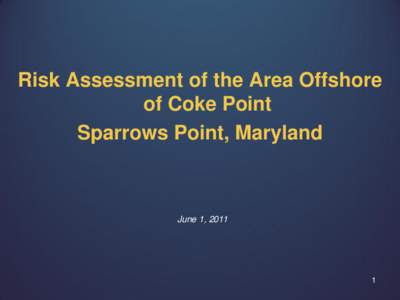 Risk Assessment of the Area Offshore of Coke Point Sparrows Point, Maryland June 1, 2011