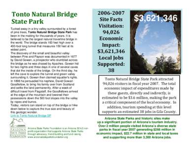 David Gowan / Natural arch / Tonto / Arizona / Tonto Natural Bridge / Physical geography