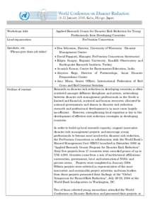 Emergency management / Humanitarian aid / Actuarial science / Development / Disaster risk reduction / Disaster / Risk management / Risk / International Decade for Natural Disaster Reduction / Management / Public safety / Disaster preparedness