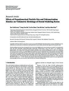 Effects of Prepolymerized Particle Size and Polymerization Kinetics on Volumetric Shrinkage of Dental Modeling Resins