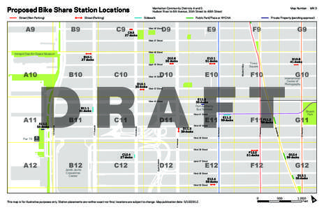Proposed Bike Share Station Locations Street (Non-Parking) Manhattan Community Districts 4 and 5 Hudson River to 6th Avenue, 35th Street to 48th Street