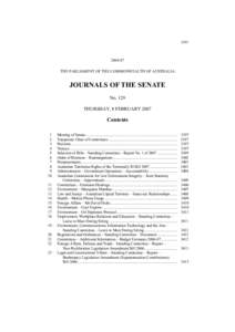 [removed]THE PARLIAMENT OF THE COMMONWEALTH OF AUSTRALIA  JOURNALS OF THE SENATE