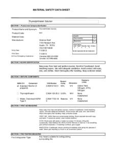 MATERIAL SAFETY DATA SHEET  Thymolphthalein Solution SECTION 1 . Product and Company Idenfication  Product Name and Synonym: