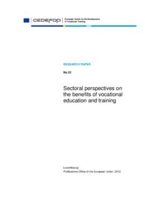 Sectoral perspectives on the benefits of vocational education and training