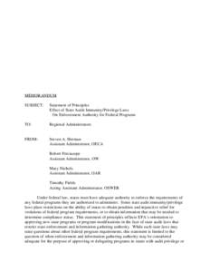 Administration of federal assistance in the United States / Clean Water Act / Earth / Pollution in the United States / Pesticide regulation in the United States / Medical Waste Tracking Act / Environment / United States Environmental Protection Agency / Environmental law