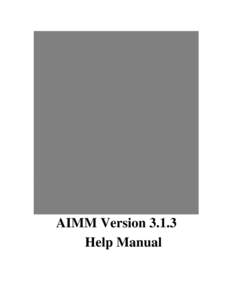 AIMM Help File Version 3.1.3