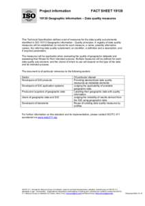 Project information  FACT SHEET[removed]Geographic information – Data quality measures