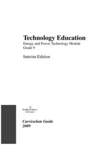 Technology Education Energy and Power Technology Module Grade 9 Interim Edition