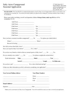 Seasonal Application Form