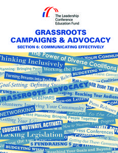 GRASSROOTS CAMPAIGNS & ADVOCACY SECTION 6: COMMUNICATING EFFECTIVELY Thinking