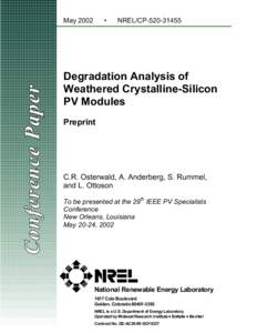 Degradation Analysis of Weathered Crystalline-Silicon PV Modules: Preprint