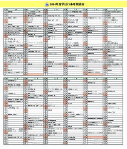 2014年度学校行事年間計画 日