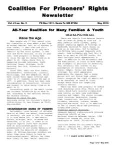Coalition For Prisoners’ Rights Newsletter Vol. 41-xx, No. 5  PO Box 1911, Santa Fe NM 87504