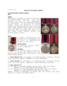 08 February[removed]BRITISH GALLANTRY AWARDS DISTINGUISHED CONDUCT MEDAL DCM