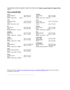 TRANSPORTATION SUBSIDY POINT OF CONTACTS