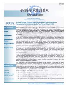 ISSUE 35 August 2014 Environment Statistics Section United Nations Statistics Division (UNSD)/DESA