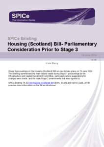 SB[removed]Housing (Scotland) Bill- Parliamentary Consideration Prior to Stage 3