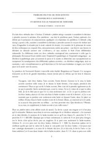 P R O B L E M S O L V I N G OR F R OG K I S S I N G ? I N N O V E R E S T - I L R A T I ON N E L ? UN RETOUR SUR LE PARADOXE DE NEWCOMB NICOLAS CURIEN – 23 JUIN[removed]Il existe deux attitudes face à l’action. L’at