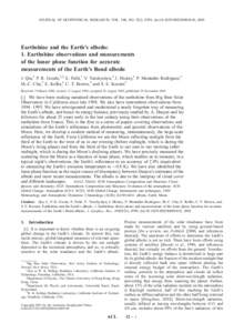 JOURNAL OF GEOPHYSICAL RESEARCH, VOL. 108, NO. D22, 4709, doi:[removed]2003JD003610, 2003  Earthshine and the Earth’s albedo: 1. Earthshine observations and measurements of the lunar phase function for accurate measurem