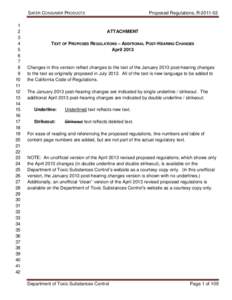 Proposed Regulations, R[removed]	  SAFER CONSUMER PRODUCTS 1 2 3