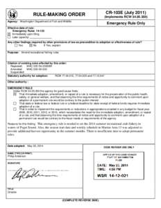 CR-103E (July[removed]RULE-MAKING ORDER (Implements RCW[removed])