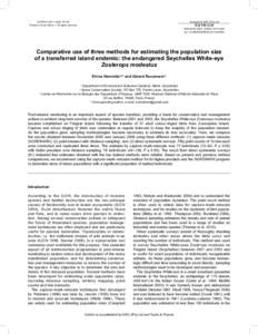 Africa / Seychelles White-eye / Seychelles / Cousine Island / Estimator / Sampling / Transect / Pointe La Rue / Fauna of Seychelles / Earth / Indian Ocean