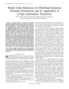 IEEE TRANSACTIONS ON ELECTRON DEVICES, VOL. 60, NO. 7, JULY[removed]Model Order Reduction for Multiband Quantum Transport Simulations and its Application to