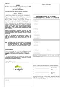 FORM EPA  OFFICE USE ONLY NOTES This form only needs to be completed if lodging an EPA