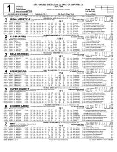 1  DAILY DOUBLE (RACES 1 and 2), EXACTOR, SUPERFECTA, TRIACTOR  THURSDAY