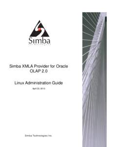 Simba XMLA Provider for Oracle OLAP 2.0 Linux Administration Guide
