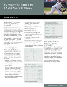 OVERUSE INJURIES IN BASEBALL/SOFTBALL AOSSM SPORTS TIPS  WHAT CAUSES OVERUSE