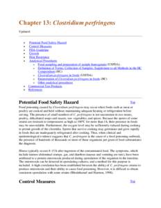 Clostridiaceae / Gram-positive bacteria / Clostridium / AOAC International / Foodborne illness / Clostridia / Enterotoxin / Pathogenic bacteria / Raw meat / Bacteria / Microbiology / Biology