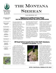 The  Montana Sierran Fall EDITION, 2007