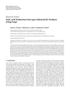 Microbiology / Alcohols / Industrial microbiology / Kojic acid / Aspergillus / Household chemicals / Skin whitening / A. flavus / Acetic acid / Chemistry / Biology / Food and drink