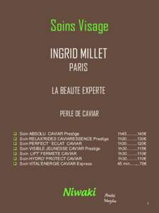 Soins Visage INGRID MILLET PARIS LA BEAUTE EXPERTE PERLE DE CAVIAR 