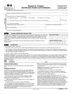 Form W-9 (Rev. December 2011)